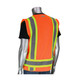 PIP 302-0500 ANSI Type R Class 2 Two-Tone Eleven Pocket Surveyors Vest with Solid Front and Mesh Back Orange