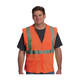PIP 302-V100 ANSI Type R Class 2 Dual Sized Value Zipper Mesh Vest Hi-Vis Orange