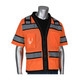 PIP 303-0800D ANSI Type R Class 3 Black Two-Tone Eleven Pocket Tech-Ready Mesh Surveyors Vest with "D" Ring Access Hi-Vis Orange