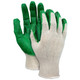 MCR Safety 9681S 10 Gauge Natural Cotton/Polyester Shell, Green Latex Coated Palm & Fingertips