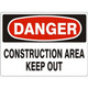 Safehouse Signs D-083241 Construction Area Keep Out - Danger Sign, 14X20, Aluminum (.040)