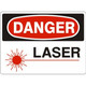 Safehouse Signs D-450133 Laser  With Laser Picto - Danger Sign, 10X14, Plastic (.040)