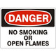 Safehouse Signs D-474231 No Smoking Or Open Flames - Danger Sign, 10X14, Aluminum (.040)