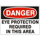 Safehouse Signs D-874333 Eye Protection Required In This Area - Danger Sign, 10X14, Plastic (.040)