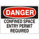 Safehouse Signs D-962131 Confined Space Entry Permit Required - Danger Sign, 10X14, Aluminum (.040)