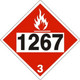 Safehouse Signs DOT-12674 1267 Petroleum Crude Oil - Class 3 Placard, 10.75, Adhesive Vinyl