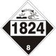 Safehouse Signs DOT-18244 1824 Sodium Hydroxide Solution - Class 8 Placard, 10.75, Adhesive Vinyl