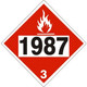 Safehouse Signs DOT-19879 1987 Alcohol, Denatured Alcohol - Class 3 Placard, 10.75, Rigid Vinyl