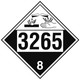 Safehouse Signs DOT-32654 Corrosive Picto 3265 Corrosive Liquid  Acidic  Organic N.O.S. Class 8, 10.75, Adhesive Vinyl