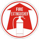 Safehouse Signs FD-5 Fire Extinguisher With Extinguisher Picto Floor Decal, 17”, Anti-Slip