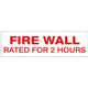 Safehouse Signs FWS-F2 Fire Wall Rated For 2 Hours, 4X12, Adhesive Vinyl