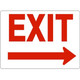 Safehouse Signs G-168933 Exit Sign With Right Arrow- Red On White, 10X14, Plastic (.040)