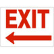 Safehouse Signs G-169433 Exit Sign With Left Arrow- Red On White, 10X14, Plastic (.040)