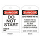 Safehouse Signs LT-111-2 Danger Do Not Start Tags - Back 2, 6X3, Laminated Tag Board