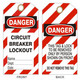 Safehouse Signs LT-994 Danger Circuit Breaker Lockout Tags, 6X3, Laminated Tag Board