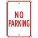 Safehouse Signs R-70AL5 No Parking Sign- Red On White With Border - Parking Control Signs, 18X12, Aluminum (.080)