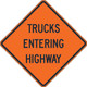 Safehouse Signs W16-30HIA32 Trucks Entering Highway - Warning Traffic Sign, 48, Aluminum (.080) Hip Reflective