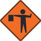 Safehouse Signs W20-1HIA27 Flagger Picto - Construction Traffic Sign, 36, Aluminum (.080) Hip Reflective