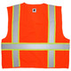 MCR Safety SURVO Safety vest, Class 2 Surveyor Style, 3" Lime/Silver Reflective, Zipper Front, 6 Pockets, Orange