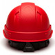 Pyramex Safety HP44121 Ridgeline Hard Hat Graphite Red Cap Style 4 Pt Ratchet Suspension