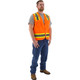 Majestic Glove 75-3222 Hi-Viz Surveyors Vest w DOT Striping, ANSI 2