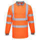 Portwest S277 Hi-Vis Polo Shirt  Long Sleeve Orange Tall Sizing