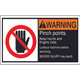 Safehouse Signs ML-193 Adhesive Vinyl Label, 3X5, ANSI Header Pinch Points. Keep Hands And Fingers Clear