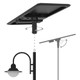 Beyond LED Technology 789112 Solar LED Decorative Pole Light 20 Watt 3000 Lumens 5000K Black Housing Pathway Lighting Garden Light Solar Post Top CAPE Light 5 Years Warranty