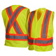 Pyramex Safety RCA2710SE Type R - Class 2 Non FR Self Extinguishing Hi Vis Lime Safety Vest