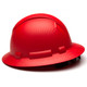 Pyramex Safety HP54121 Ridgeline Full Brim Hard Hat Matte Red Graphite Full Brim 4 Pt Ratchet Suspension