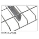 Worldwide Material Handling ND4452S3SA254046S00P 44" D X 52" W Step Channel Grey Waterfall Wire Mesh Deck 2500 Lb Capacity