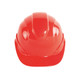 Global Glove HH-C2-R Bullhead Safety Head Protection Red Unvented Cap Style Hard Hat With Six-Point Ratchet Suspension