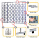 Illinois Engineered Products HYDP1611 Storefront Security Gate - 16' W x 11' H, w/ Fixed Top & Folding Bottom