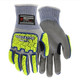 MCR Safety PD6951 Predator Mechanics Work Gloves Hi-Visibility Impact Resistant PU Coated ANSI A6 Work Gloves