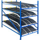 UNEX RR99K2W4X8-A Gravity Rack Knuckled Span-Track Wheel bed Add-On 48"W x 96"D x 84"H W/4 Levels