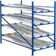 UNEX RR99S2R8X8-S Gravity Flow Roller Rack with Span Track Starter 96"W x 96"D x 84"H with 4 Levels