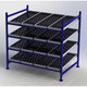 UNEX FC99SW72484-S Flow Cell Heavy Duty Gravity Rack w/ wheelbed Starter,4 Level, 72"W x 48"D x 72"H