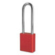 American lock 045-A1107RED Solid Aluminum Padlocks, 1/4 in Dia, 3 in L X 3/4 in W, Red