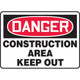 Accuform NMC MADM014XP OSHA Danger Safety Sign: Construction Area - Keep Out 10"X14" Accu-Shield Sign