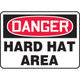 Accuform NMC MPPA004VS OSHA Danger Safety Sign: Hard Hat Area 7"X10" Adhesive Vinyl Sign