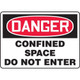 Accuform NMC MCSP006VS OSHA Danger Safety Sign: Confined Space - Do Not Enter 7"X10" Adhesive Vinyl Sign