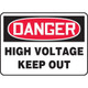 Accuform NMC MELC128VA OSHA Danger Safety Sign: High Voltage - Keep Out 10"X14" Aluminum Sign