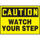 Accuform NMC MSTF665VP OSHA Caution Safety Sign: Watch Your Step 7"X10" Plastic Sign