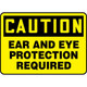 Accuform NMC MPPE436VA OSHA Caution Safety Sign: Ear And Eye Protection Required 7"X10" Aluminum Sign