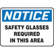 Accuform NMC MPPA801XT OSHA Notice Safety Sign: Safety Glasses Required In This Area 10"X14" Dura-Plastic Sign