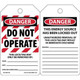 Accuform NMC MLT400PTP OSHA Danger Lockout Safety Tags: Do Not Operate Plastic 25/Pack