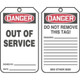 Accuform NMC MDT246LTP OSHA Danger Safety Tag: Out Of Service Laminate 25/Pack