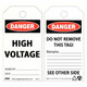 Zing Green 7025 Danger High Voltage Safety Tags, 10/pk