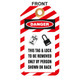 Zing Green 7358 Lockout Tags, Lock and Tag, Plastic w/Brass Grommet - Red-White Striped , 10/Pk