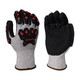 Armor Guys 02-040 13g Salt And Pepper HDPE Liner With Black Micro Foam Nitrile Palm Coating, Padded Palm And Back Of Hand TPV, ANSI A4